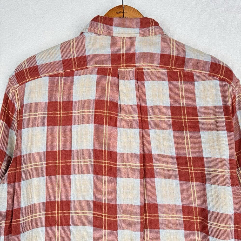 J.Crew Shirt Men’s L Double Weave Slim Fit Plaid Shirt Burnt Orange Red - Picture 9 of 9